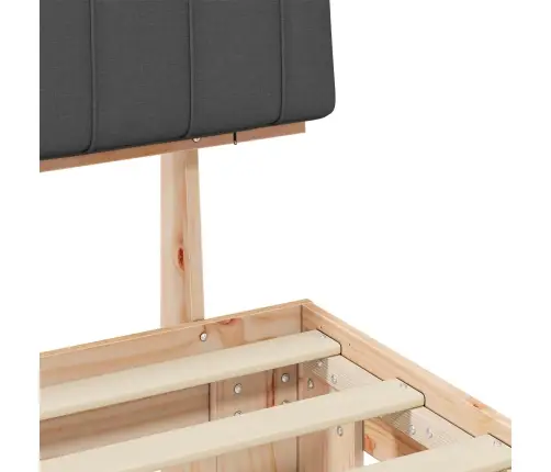 Gultas Rāmis Ar Polsterētu Galvas Balstu Tumši Pelēks Vidaxl