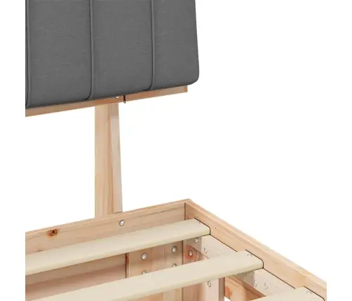 Gultas Rāmis Ar Polsterētu Galvas Balstu Gaiši Pelēks Vidaxl