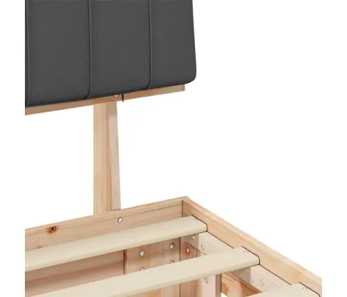 Gultas Rāmis Ar Polsterētu Galvas Balstu Tumši Pelēks Vidaxl