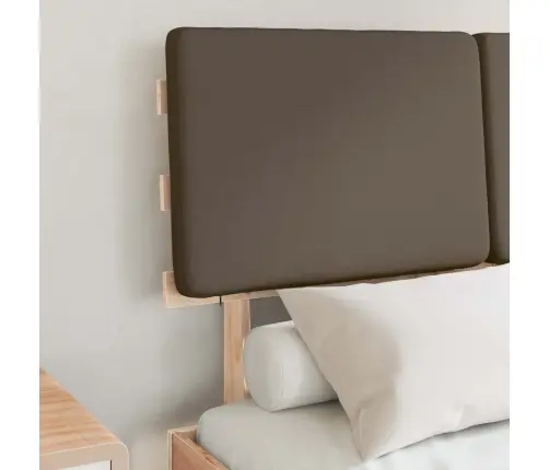 Gultas Rāmis Ar Polsterētu Galvas Balstu Pelēkbrūna Vidaxl