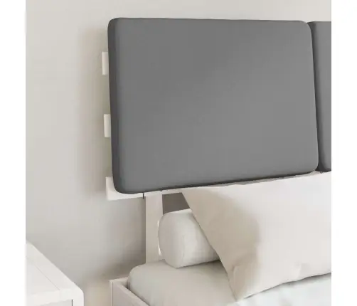 Gultas Rāmis Ar Polsterētu Galvas Balstu Gaiši Pelēks Vidaxl