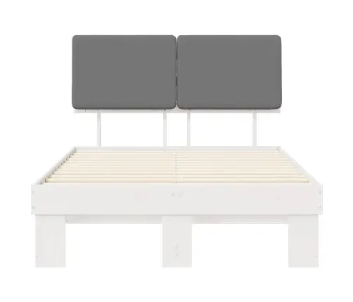Gultas Rāmis Ar Polsterētu Galvas Balstu Gaiši Pelēks Vidaxl