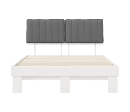 Gultas Rāmis Ar Polsterētu Galvas Balstu Gaiši Pelēks Vidaxl