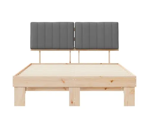 Gultas Rāmis Ar Polsterētu Galvas Balstu Gaiši Pelēks Vidaxl