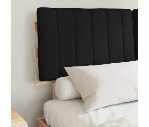 Voodiraam Pehme Peatoega Peaga Must 135 X 190 Cm Tahke Mänd