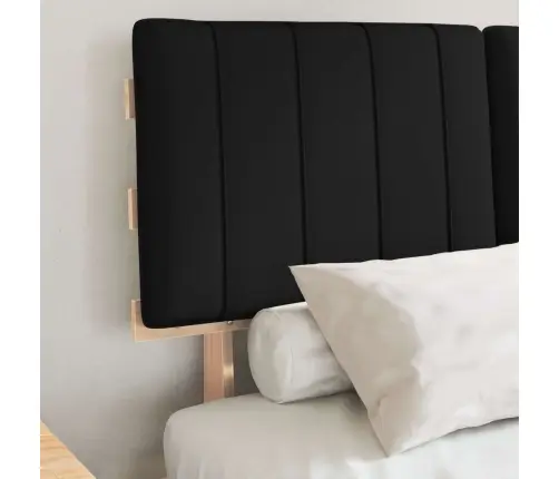 Gultas Rāmis Ar Polsterētu Galvas Balstu Melna 120 X 190 Cm Vidaxl