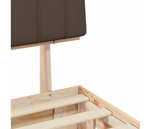 Gultas Rāmis Ar Polsterētu Galvas Balstu Pelēkbrūna Vidaxl