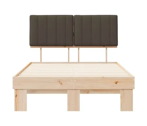 Gultas Rāmis Ar Polsterētu Galvas Balstu Pelēkbrūna Vidaxl