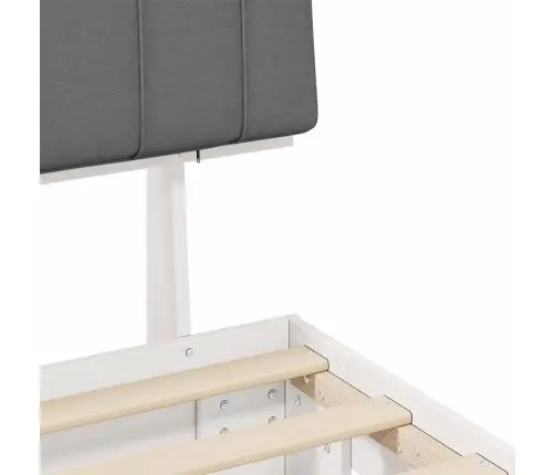 Gultas Rāmis Ar Polsterētu Galvas Balstu Gaiši Pelēks Vidaxl