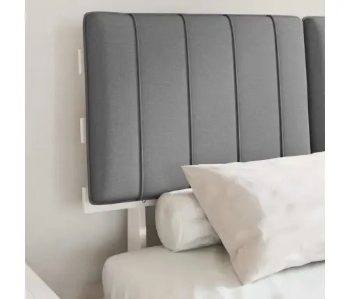 Gultas Rāmis Ar Polsterētu Galvas Balstu Gaiši Pelēks Vidaxl