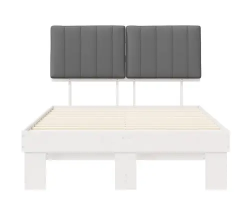 Gultas Rāmis Ar Polsterētu Galvas Balstu Gaiši Pelēks Vidaxl