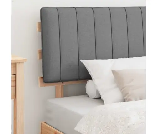 Voodiraam Pehme Peatoega Peaga Helehall 100 X 200 Cm Tahke Mänd