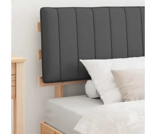 Gultas Rāmis Ar Polsterētu Galvas Balstu Tumši Pelēks Vidaxl