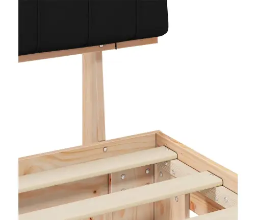 Lovo Rėmas Su Apmuštu Galvūgaliu Juoda 100 X 200 Cm