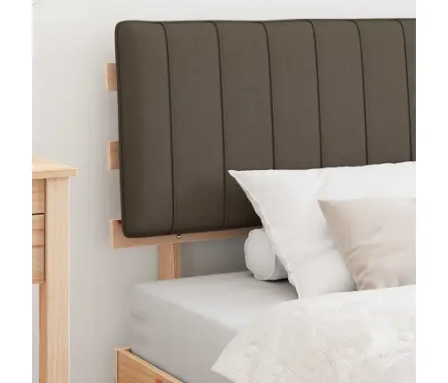 Gultas Rāmis Ar Polsterētu Galvas Balstu Pelēkbrūna Vidaxl