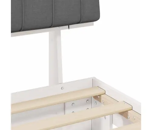 Gultas Rāmis Ar Polsterētu Galvas Balstu Gaiši Pelēks Vidaxl