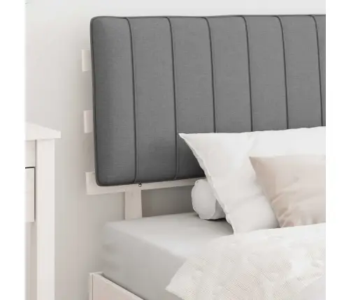 Gultas Rāmis Ar Polsterētu Galvas Balstu Gaiši Pelēks Vidaxl