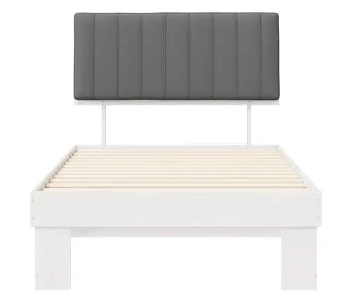 Gultas Rāmis Ar Polsterētu Galvas Balstu Gaiši Pelēks Vidaxl