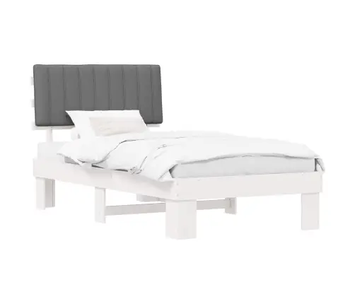 Gultas Rāmis Ar Polsterētu Galvas Balstu Gaiši Pelēks Vidaxl