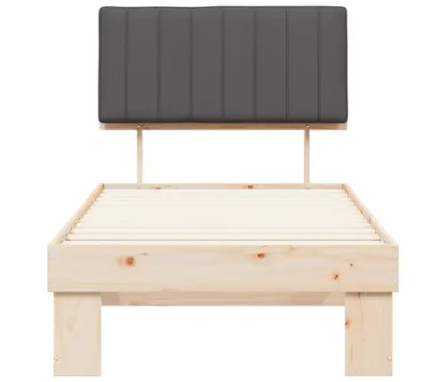 Gultas Rāmis Ar Polsterētu Galvas Balstu Tumši Pelēks Vidaxl