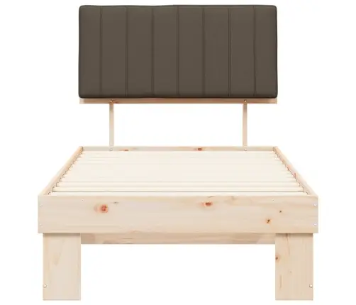 Voodiraam Pehme Peatoega Pruunikashall 90 X 200 Cm Tahke Mänd