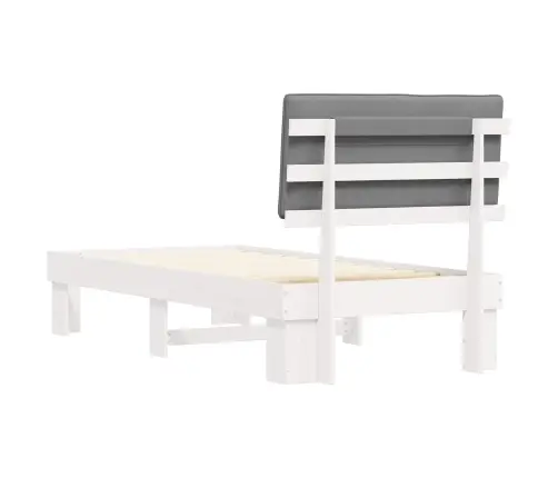 Gultas Rāmis Ar Polsterētu Galvas Balstu Gaiši Pelēks Vidaxl