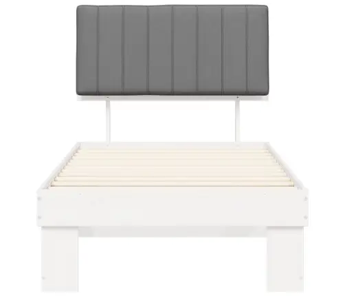 Gultas Rāmis Ar Polsterētu Galvas Balstu Gaiši Pelēks Vidaxl