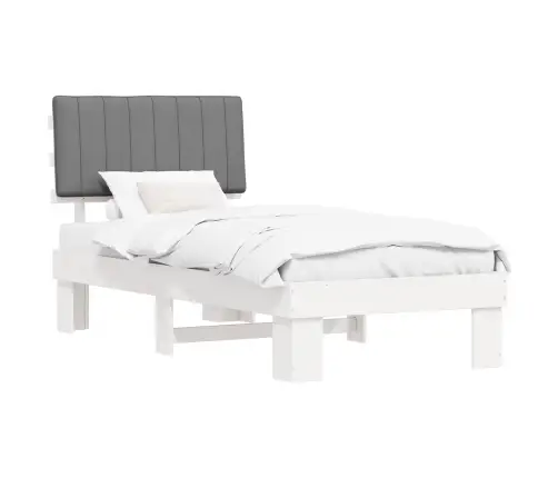 Gultas Rāmis Ar Polsterētu Galvas Balstu Gaiši Pelēks Vidaxl