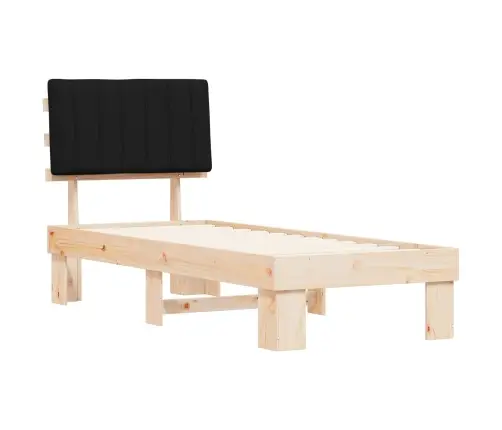 Voodiraam Pehme Peatoega Peaga Must 80 X 200 Cm Tahke Mänd