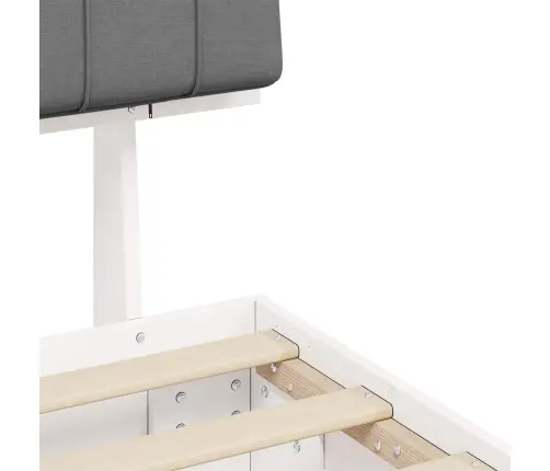 Voodiraam Pehme Peatoega Peaga Helehall 80 X 200 Cm Tahke Mänd