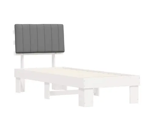 Voodiraam Pehme Peatoega Peaga Helehall 80 X 200 Cm Tahke Mänd