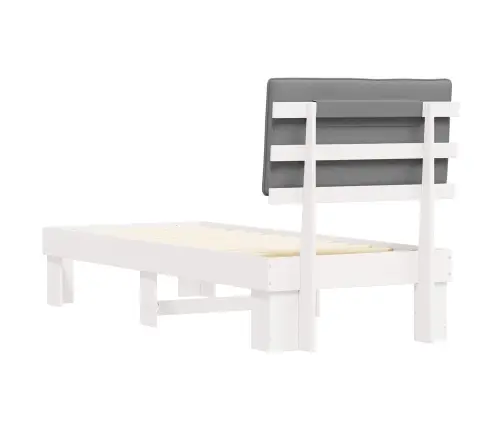 Voodiraam Pehme Peatoega Peaga Helehall 80 X 200 Cm Tahke Mänd