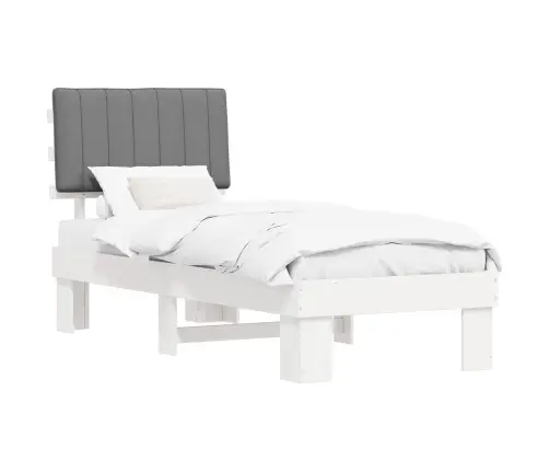 Voodiraam Pehme Peatoega Peaga Helehall 80 X 200 Cm Tahke Mänd