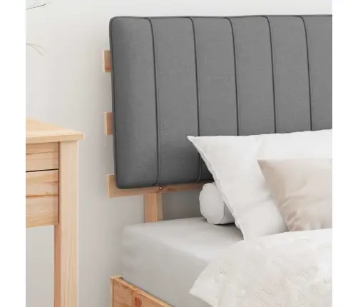 Gultas Rāmis Ar Polsterētu Galvas Balstu Gaiši Pelēks Vidaxl