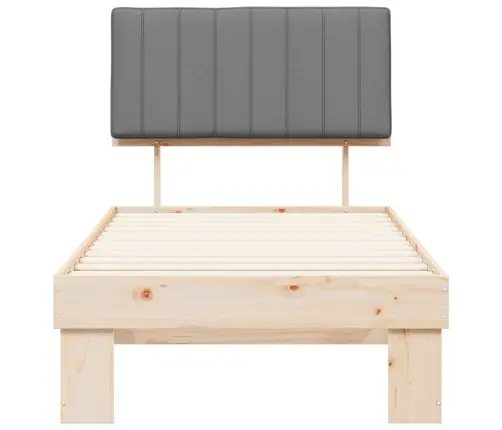 Gultas Rāmis Ar Polsterētu Galvas Balstu Gaiši Pelēks Vidaxl