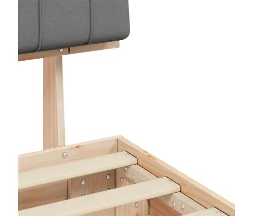 Gultas Rāmis Ar Polsterētu Galvas Balstu Gaiši Pelēks Vidaxl