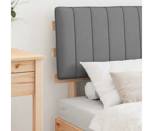 Gultas Rāmis Ar Polsterētu Galvas Balstu Gaiši Pelēks Vidaxl