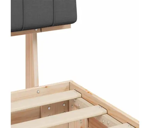 Voodiraam Pehme Peatoega Peaga Tumehall 75 X 190 Cm Tahke Mänd