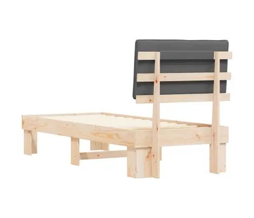 Voodiraam Pehme Peatoega Peaga Tumehall 75 X 190 Cm Tahke Mänd