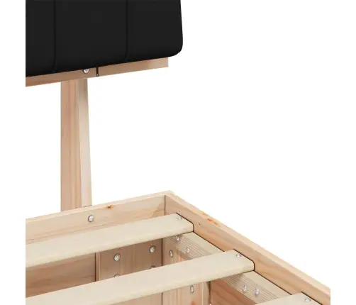 Voodiraam Pehme Peatoega Peaga Must 75 X 190 Cm Tahke Mänd