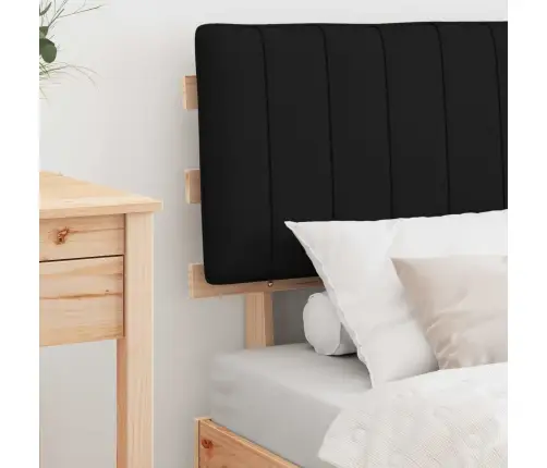 Voodiraam Pehme Peatoega Peaga Must 75 X 190 Cm Tahke Mänd