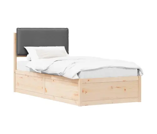 Lovo Rėmas Su Apmuštu Galvūgaliu Tamsiai Pilka 90 X 200 Cm