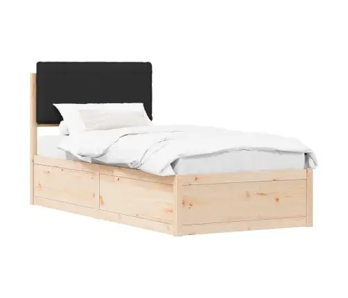 Lovo Rėmas Su Apmuštu Galvūgaliu Juoda 90 X 200 Cm