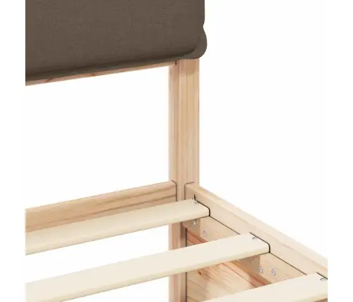 Gultas Rāmis Ar Polsterētu Galvas Balstu Pelēkbrūna 90 X 200 Cm Vidaxl