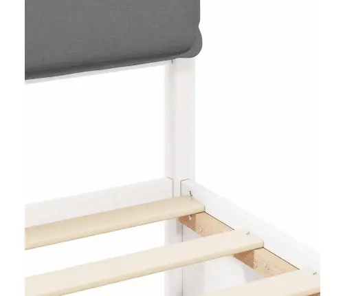 Gultas Rāmis Ar Polsterētu Galvas Balstu Gaiši Pelēks Vidaxl