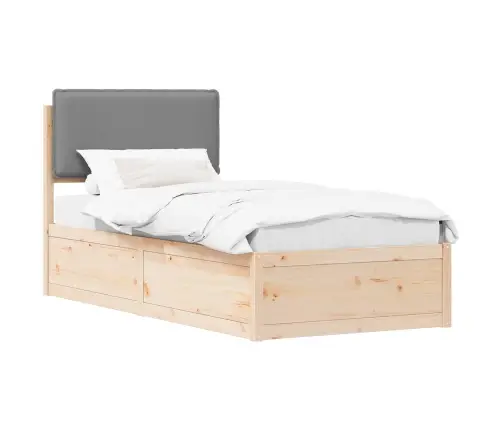 Lovo Rėmas Su Apmuštu Galvūgaliu Šviesiai Pilka 75 X 190 Cm