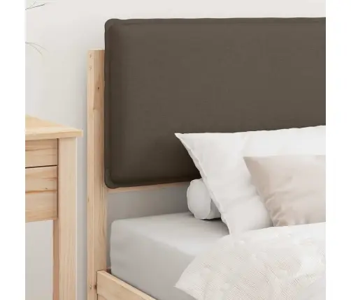 Gultas Rāmis Ar Polsterētu Galvas Balstu Pelēkbrūna 75 X 190 Cm Vidaxl