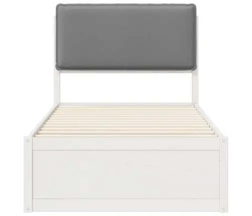 Gultas Rāmis Ar Polsterētu Galvas Balstu Gaiši Pelēks Vidaxl