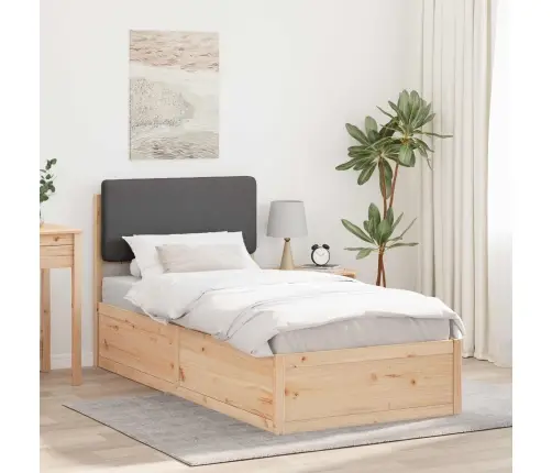 Gultas Rāmis Ar Polsterētu Galvas Balstu Tumši Pelēks Vidaxl