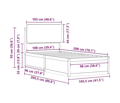 Lovo Rėmas Su Apmuštu Galvūgaliu Taupe 100 X 200 Cm